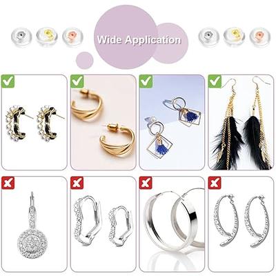 Silicone Earring Backs, Roctee Real 925 Solid Silver Earring Backs for Studs,  18 PCS Silicone Locking