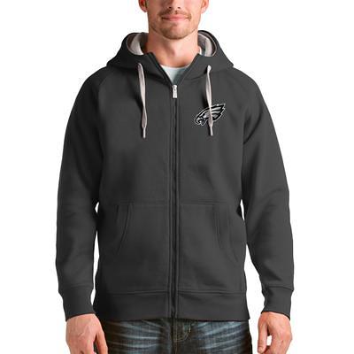 Men's Antigua Charcoal Philadelphia Eagles Victory Full-Zip Hoodie