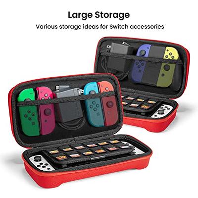  Switch OLED Carrying Case Compatible with Nintendo Switch & Switch  OLED, Portable Switch Travel Carry Case Fit for Joy-Con and Adapter, Hard  Shell Protective Switch Pouch Case with 20 Games, Red 