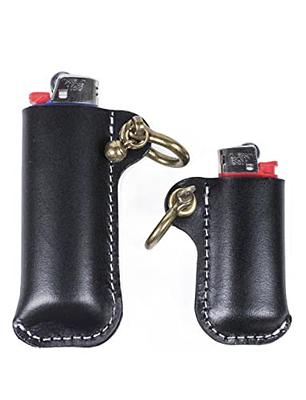 Lighter Cover With Keyring Made for BIC Lighters Leather Case 