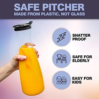 2pcs Clear Acrylic Juice Drink Pitcher Carafe Jug Water Carafes
