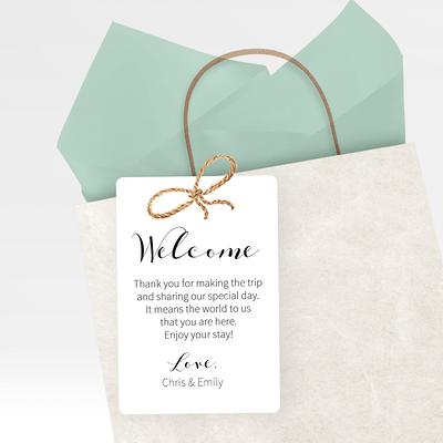 Wedding Hotel Welcome Bag Tags and Ribbon Guest Favor Out of