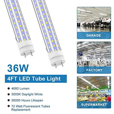 T8 LED Tube Lights - 4 ft. -18 Watt - 36W Equivalent