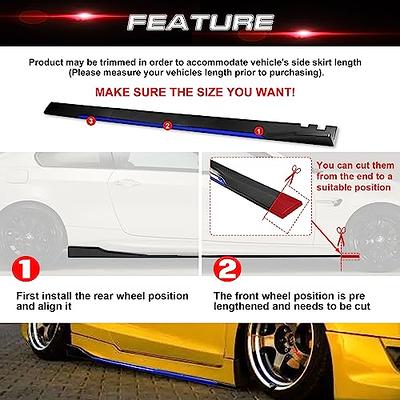 Xotic Tech 86.5 Inch/2.2M Car Lower Side Skirts Protect Rocker Panel  Splitter Winglets Diffuser Bottom Line Extension Body Kit Universal Fit  Most Vehicles (Cabron Fiber Pattern w/Blue Strip) - Yahoo Shopping