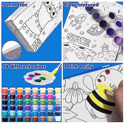 RYRIWOU Pre Drawn Canvas Set Paint by Numbers for Kids Acrylic