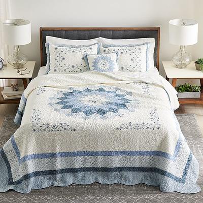 Sonoma Goods For Life® Elizabeth Blue Embroidered Bedspread or Sham, White,  Queen - Yahoo Shopping