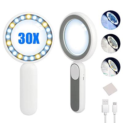 AIXPI 30X 10X Magnifying Glass with Light and Stand, Large Lighted  Magnifying Glass 18 LED Illuminated Handheld Magnifier Folding for Reading,  Close Work, Coins, Jewelry, Macular Degeneration - Coupon Codes, Promo  Codes
