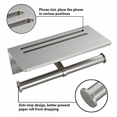 Smarthome Toilet Paper Holder - Aluminium Double Roll Toilet Tissue Holder  with Mobile Phone Shelf for Bathroom, 3M Self Adhesive No Drilling or  Wall-Mounted, Rustproof Modern Style Brushed Nickel - Yahoo Shopping