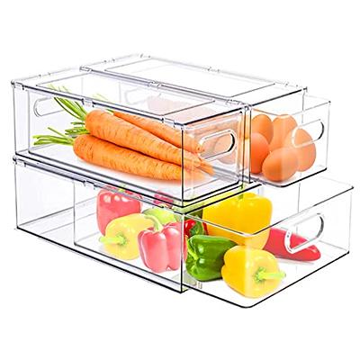 Refrigerator Organizer Bins with Lids, 8 Pack Plastic Freezer Organizer Bins  for Freezer, Kitchen, Countertops, Cabinets - Clear Pantry Organization and Storage  Bins Fridge Organizers by GOLIYEAN - Yahoo Shopping