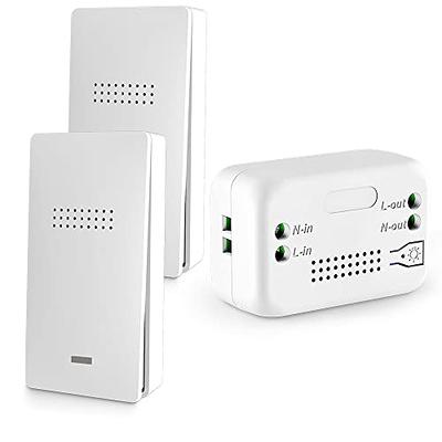 RunLessWire Simple Wireless Light Switch Kit, No-Wires and Battery-Free Light Switches for Home (1 Receiver and 1 Light Switch) #RW9-SKWH