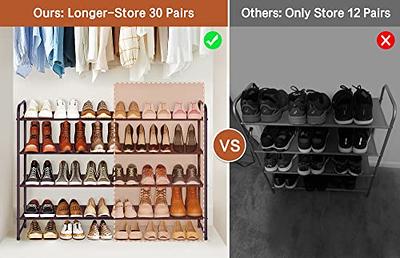 4 Tier Long Shoe Organizer for Closet Shoe Rack for Bedroom Closet