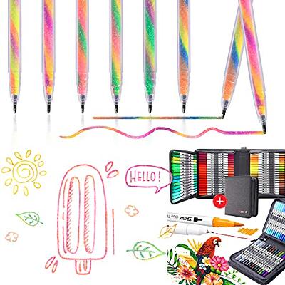 120 Pack Glitter Gel Pens Set, ZSCM 60 Colors Pens Include 48 Glitter Pens,  12Classic Pen With 60 Matching Color Refills, Canvas Bag For Adults