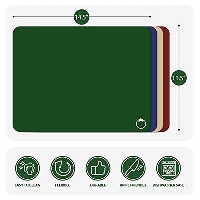 Cutting Boards for Kitchen, Plastic Chopping Board Set of 4 with Non-Slip  Feet and Deep Drip Juice Groove, Easy Grip Handle, BPA Free, Non-porous, Dishwasher  Safe, Green 