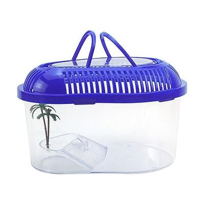 Portable Pet Breeding Box Mini Turtle Cylinder Plastic Goldfish Tank with  Removable Lid Handle to Carry Easy to Clean - AliExpress