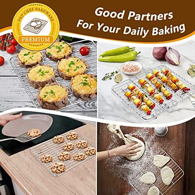 P&P CHEF Small Toaster Oven Pan Set of 2, Stainless Steel Toaster Oven  Tarys Baking Pans, Round Smooth Edges & Healthy & Easy Clean, Rectangle 9 x  7