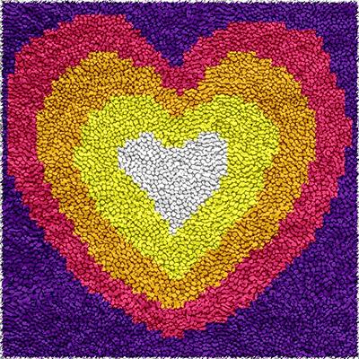 Cartoon Rainbow Color Heart-Shape Latch Hook Rug Kits for Beginner Kids  Easy Crochet Yarn Printed Carpet Embroidery Needlework Cushion Hook and  Latch Kit Home Sofa Decoration30x30cm - Yahoo Shopping