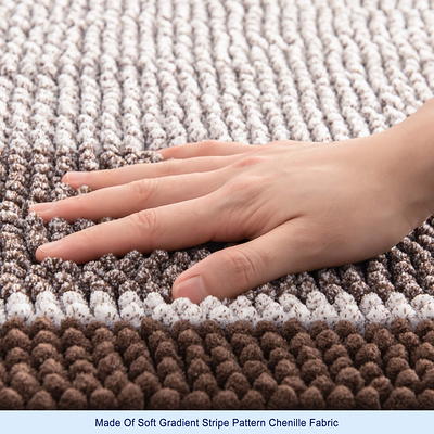 Subrtex Chenille Bathroom Rugs Soft Non-Slip Super Water Absorbing