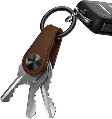 Unique Bargains Key Organizer Keychain Key Management Holder with Buckle  Ring for Office Brown 10 Rings
