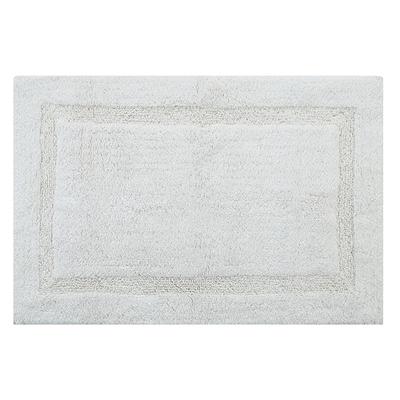 Saffron Fabs Regency 36 x 24 Non-Skid Cotton Bath Rug - White