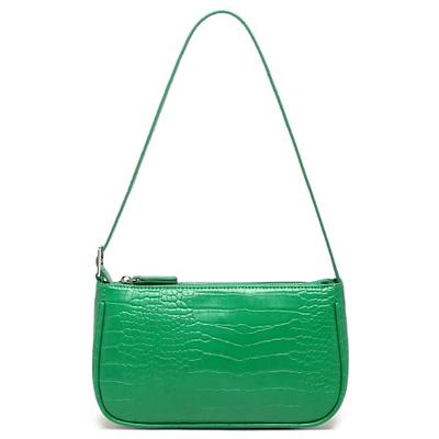 Crocodile Pattern Women Underarm Bag Ladies Small Shoulder Bags Purse  Handbags Green