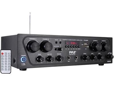 Pyle 4 Channel Wireless Bluetooth Amplifier - 3000 Watt Stereo Speaker Home  Audio Receiver w/ FM Radio, USB, 2 Microphone w/ Echo for Karaoke, Front  Loading CD DVD Player, LED, Rack Mount - PD3000BA - Yahoo Shopping