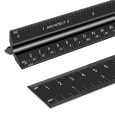 Architectural Scale Ruler, 12 Inch Aluminium Architect Scale Ruler,  Imperial Metal Engineers Triangular Ruler for Architects, Students and  Draftsmen