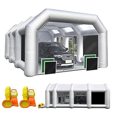 WARSUN Inflatable Paint Booth 28x15x10Ft with Dual-Layer & Oversized Air Filters Portable Paint Booth with 950W+750W Blowers Inflatable Spray Booth