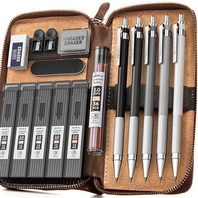 Four Candies 2PCS Metal Mechanical Pencils Set with Case, 0.5mm & 0.7 mm  Artist Pencil with 6 Tubes (360PCS) HB Lead Refills, 3 Erasers,9 Eraser  Refills For Writing Drafting, Drawing, Black&Sliver - Yahoo Shopping