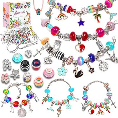 set Charm Bracelet Making Kit Jewelry Beads Unicorn Gift for Girls