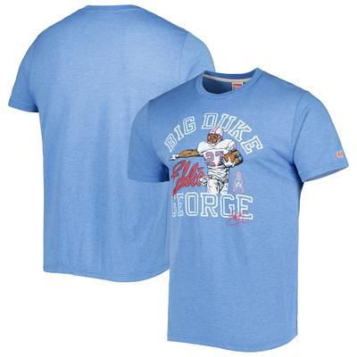 Men's Majestic Threads Light Blue/Heathered Gray Houston Oilers Gridiron  Classics Field Goal Slub T-Shirt