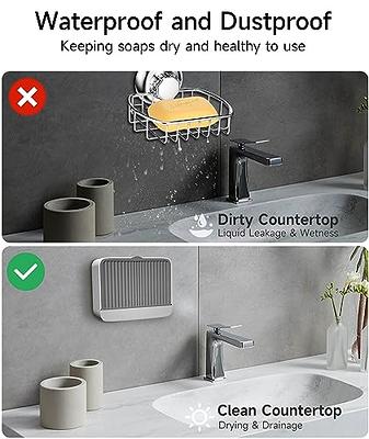 Self Adhesive Wall Mounted Soap Holder Soap Storage Rack Double Layer  Bathroom Soaps Dishes No Drilling Sponge Dish Accessories