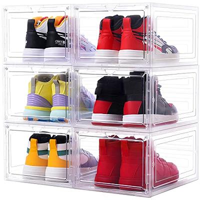 Hrrsaki 12 Pack XX-Large Shoe Storage Boxes, Shoe Boxes Clear Plastic  Stackable, Shoe Organizer Boxes with Lids, Shoe Container Boxes for Closet,  Bedroom, White - Yahoo Shopping