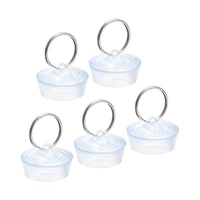 Rubber Sink Plug, Clear Drain Stopper with Hanging Ring for