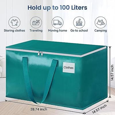 VENO 10 Pack Moving Bags and Large Christmas Storage Bins with lids.  Packing Supplies for College. Alternative to Moving Boxes. Space Saving  Foldable