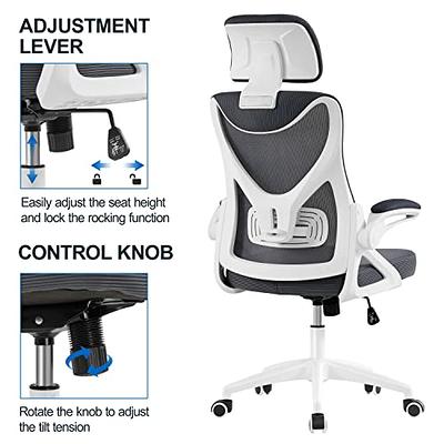 Yaheetech Office Chair Big and Tall Desk Chair Padded Armrests,White