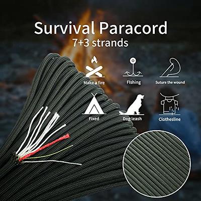 Survival Paracord Rope PSKOOK 100 Feet Fire Starter Parachute Cord 7-Strand  Nylon with Red Tinder Cord PE Fishing Line Cotton Thread for Outdoor  Lanyards, Bracelets, Handle Wraps (Forest Camo) - Yahoo Shopping