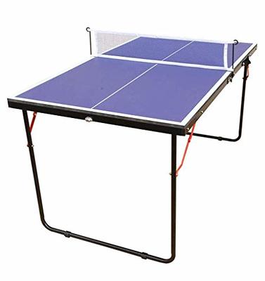 Table Tennis Table Foldable Ping-Pong Tables Set Portable Mid-Size Ping  Pong Table for Indoor Outdoor Family Game Tables Midsize with Net and 2  Ping