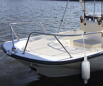 Seachoice Twin Eye Ribbed Boat Fender, White, 6-1/2 in. X 23 in