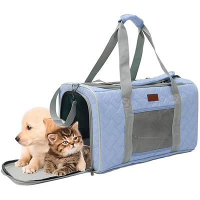 H.S.C PET Cats Carrier Soft-Sided Quilted Pet Pups Bag Temporary Kennel Fit  Luggage Case Traveling Outdoor Go to Vet, Side Pocket,15 lbs Puppy/18 lbs  Cat or Kittens (Light Blue) - Yahoo Shopping