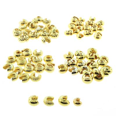 100 3mm Crimp Bead Covers Silver Plated Brass 