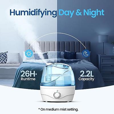  Cool Mist Humidifiers for Bedroom - 2.2L Water Tank