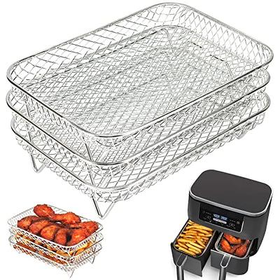 Air Fryer Steel Rack for Ninja Dual Basket Silicone Pot Baking