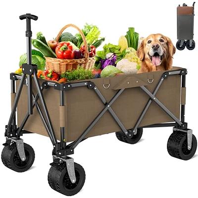  Collapsible Wagon Folding Wagon Garden Cart with Large