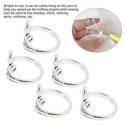 Yarn Ring for Crocheting 5Pcs Crochet Rings Silver Peacock Shape Unique  Open Design Rust Resistant Light Weight Knitting Loop Rings Crochet Ring  for