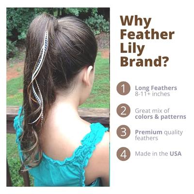 Feather Hair Extensions, 100% Real Rooster Feathers, Long Natural