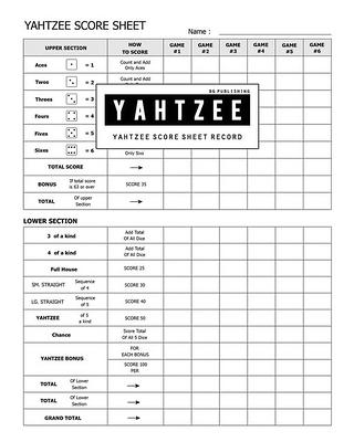 BG Publishing Scattergories Score Sheet: Scattergories Game Record