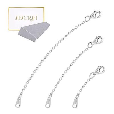 Buy Sterling Silver Necklace Extender Rolo Chain, 2.5'' Removable and  Adjustable - 2 PCS Sterling Silver or 14k Gold Plated Set - Extra Links to  Extend Your Necklace Bracelet Anklet (2.5'' Silver)