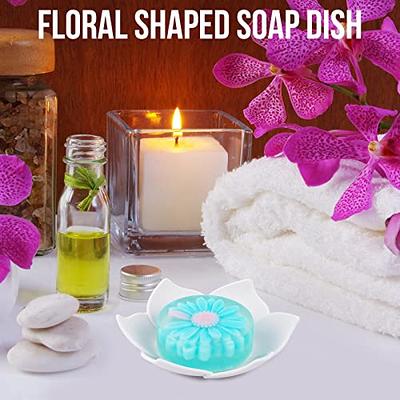 Lotus Shower Steamer Holders Silicone Soap Dish with Drain