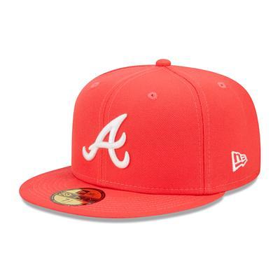 Shop New Era 59Fifty Atlanta Braves Red Under Fitted Hat 70647879 red
