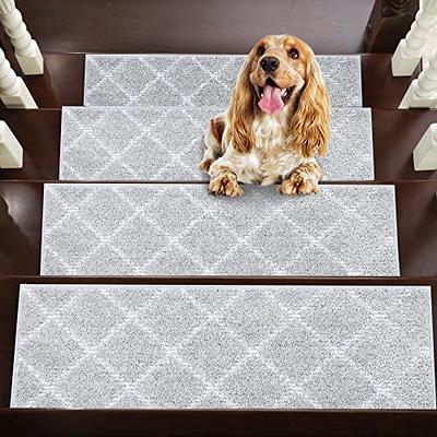 VEVOR Stair Treads, Stairs Carpet Non Slip 8 x 30, Indoor Stair Runner  for Wooden Steps, Anti Slip Carpet Stair Rugs Mats for Kids Elders and  Dogs, 15 pcs, Gray